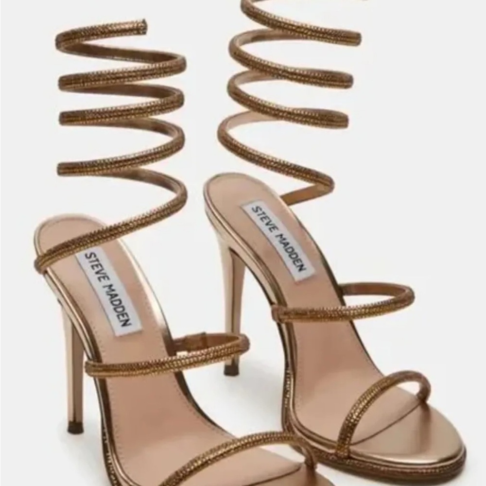 Steve Madden Metallic Spiral Strap Heels